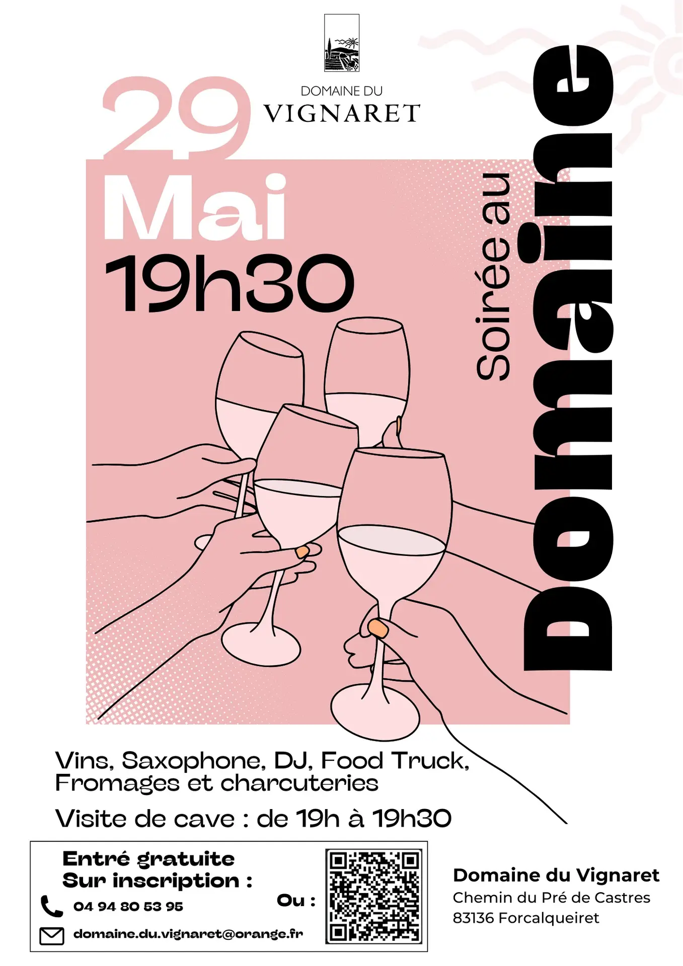 🚩Soirée au Domaine le 29 mai ! 🎉