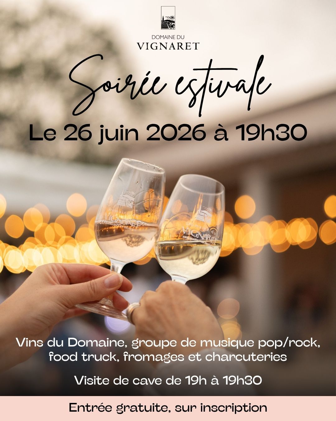 Soirée estivale au Domaine le 26 juin 2026